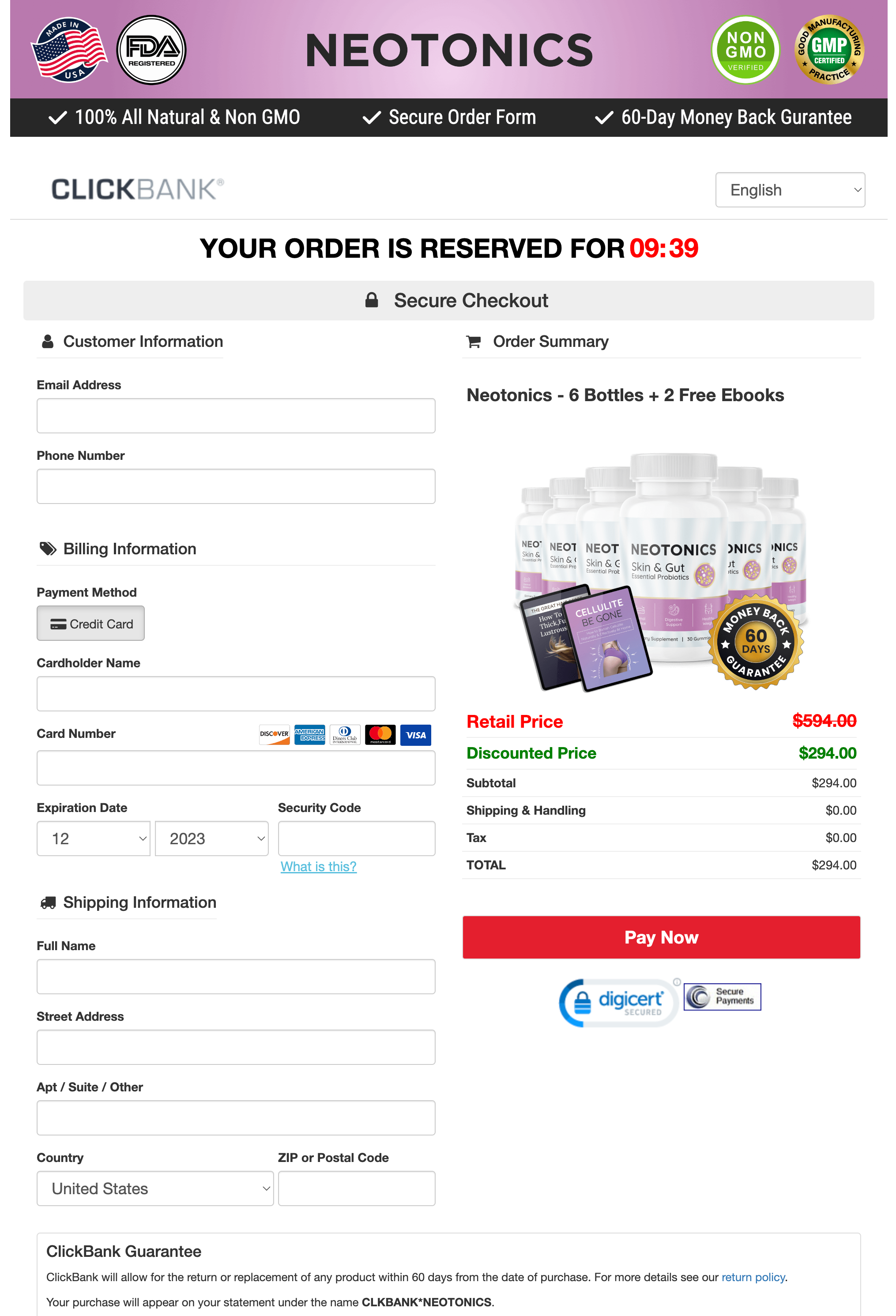 Neotonics - Order Page