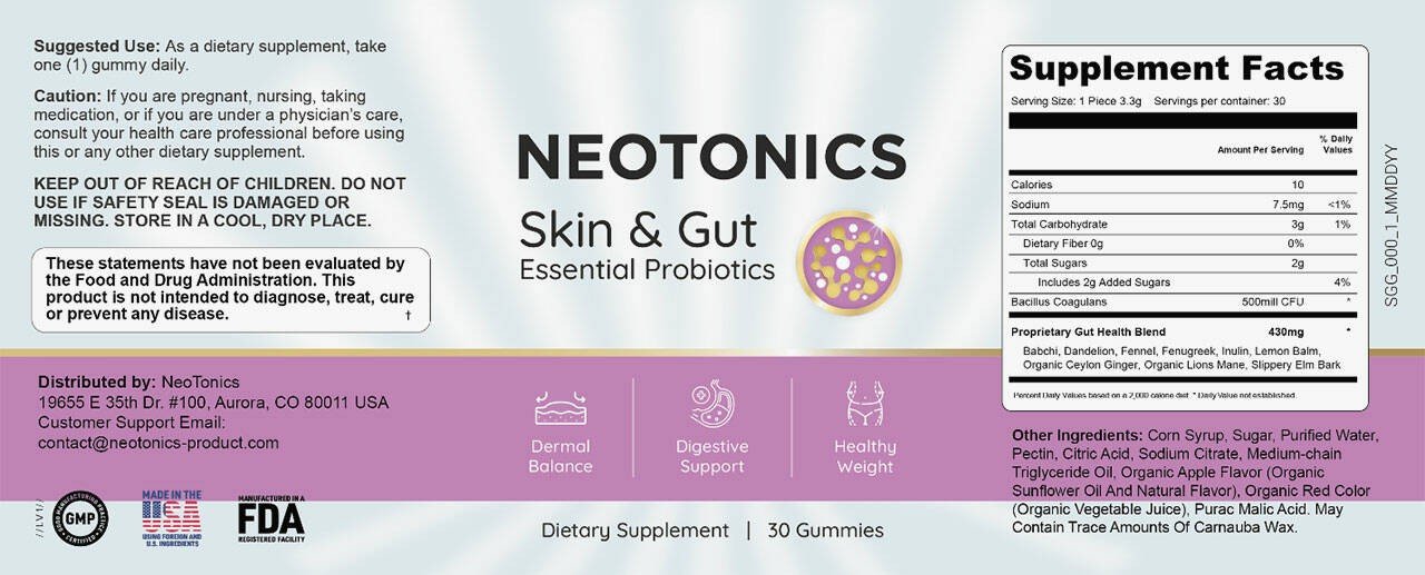 Neotonics Supplement Facts